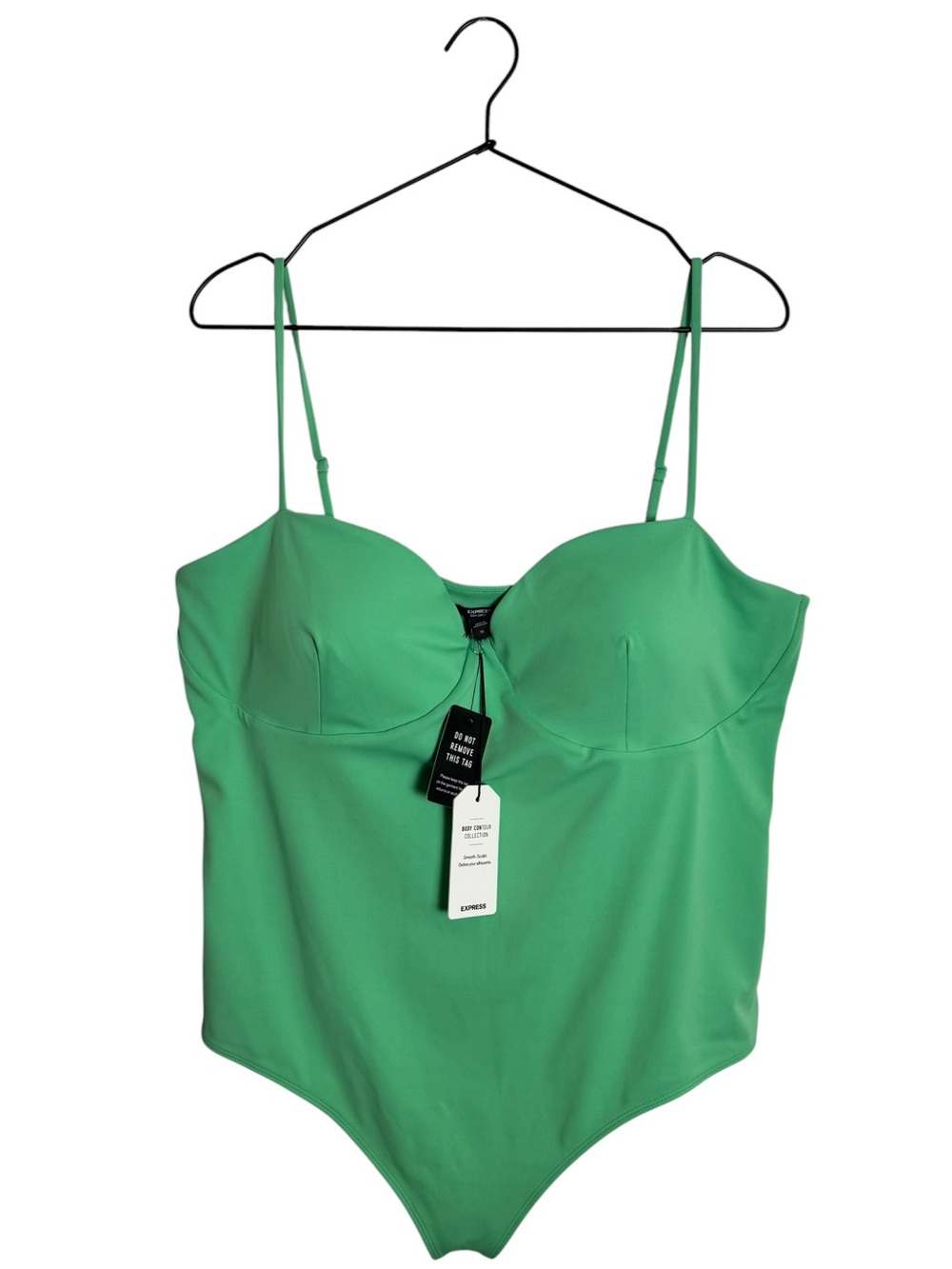 NWT Express Body Contour Sweetheart Bustier Corset Bodysuit Green XL